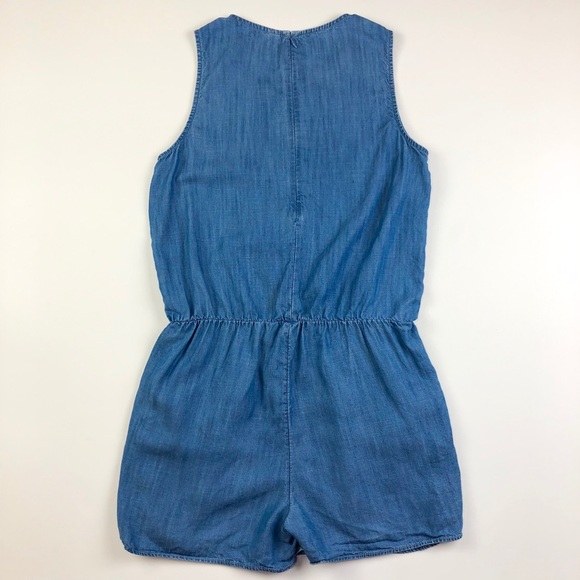 GAP Tencel Tank Indigo Sleeveless Chambray Romper - Picture 5 of 7